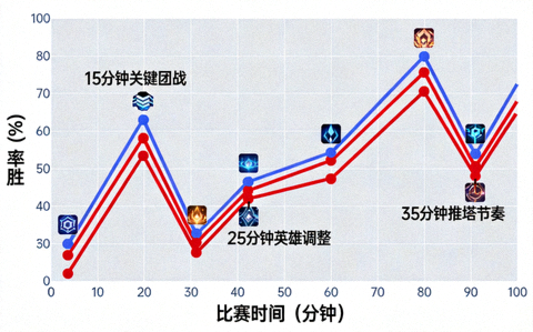 电竞赛事局势胜率走势曲线与拐点分析图